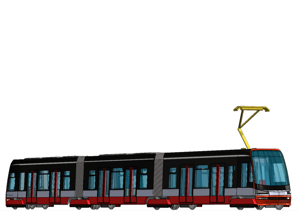 Model nízkopodlažní tramvaje Škoda 15T